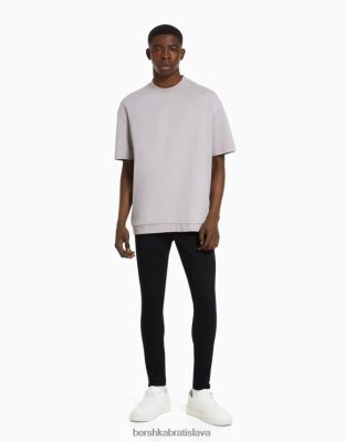 Bershka muži super úzke džínsy čierna oblečenie B86RXX3152 Bershka Rifle