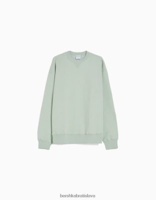 Bershka muži sveter s výstrihom zelená oblečenie B86RXX2948 Bershka Rifle