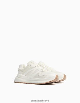 Bershka muži tenisky zo sieťoviny s hrubou podrážkou biela obuv B86RXX3520 Bershka Slovakia