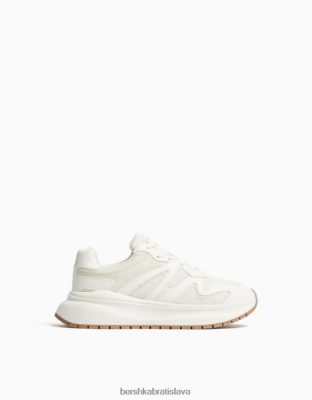 Bershka muži tenisky zo sieťoviny s hrubou podrážkou biela obuv B86RXX3524 Bershka Rifle