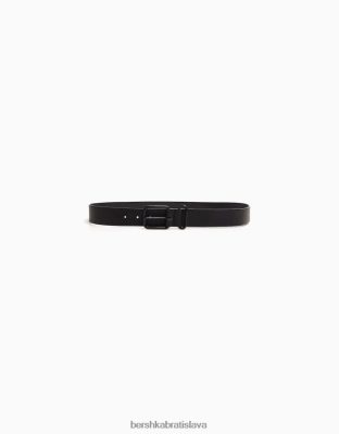Bershka muži textúrovaný pás čierna príslušenstvo B86RXX3632 Bershka Rifle