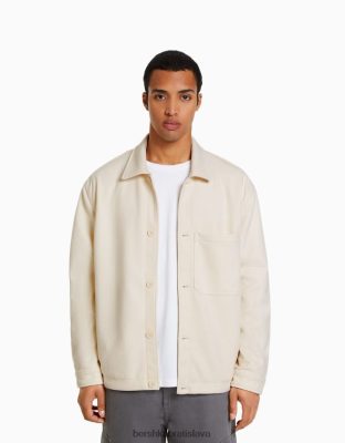 Bershka muži tielko z umelého semišu biela oblečenie B86RXX2939 Bershka Rifle