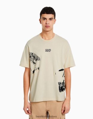 Bershka muži tričko boxy fit s krátkym rukávom s potlačou ťava oblečenie B86RXX2615 Bershka Rifle