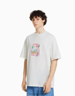 Bershka muži tričko boxy fit s krátkym rukávom s potlačou iné oblečenie B86RXX2823 Bershka Nohavice