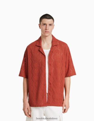 Bershka muži tričko voľného strihu s krátkym rukávom oranžová oblečenie B86RXX2900 Bershka Rifle