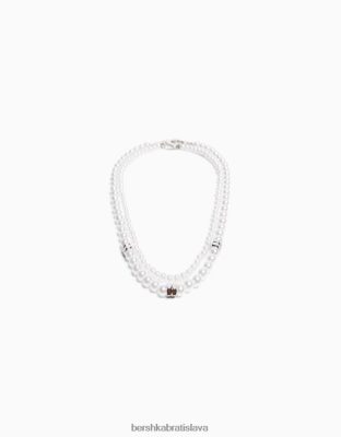 Bershka muži umelý perlový náhrdelník biela príslušenstvo B86RXX3664 Bershka Slovakia