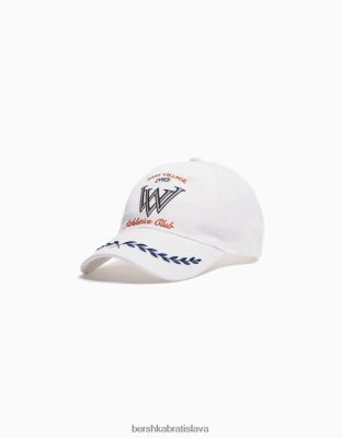 Bershka muži vyšívaná čiapka biela príslušenstvo B86RXX3621 Bershka Nohavice