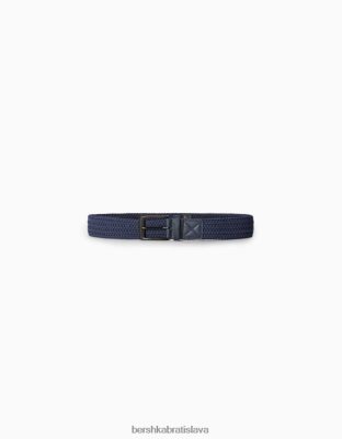 Bershka muži zapletaný opasok z umelej kože námorníctvo príslušenstvo B86RXX3644 Bershka Rifle
