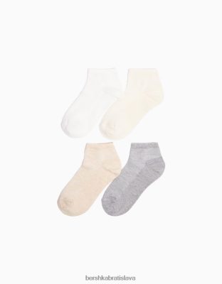 Bershka unisex 4-balenie členkových ponožiek piesku príslušenstvo B86RXX4236 Bershka Nohavice