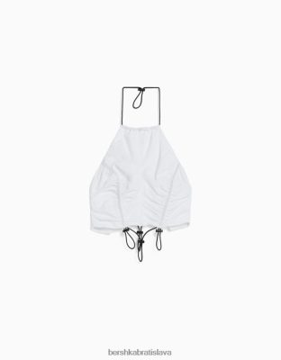 Bershka unisex Nylonový crop top so zarážkou biela oblečenie B86RXX3783 Bershka Nohavice