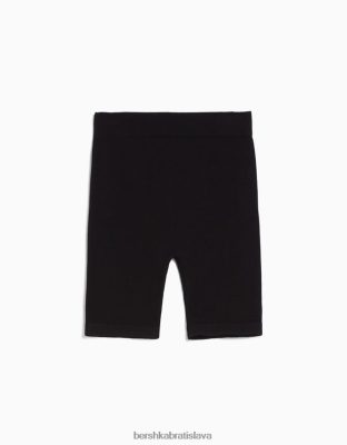 Bershka unisex bezšvové rebrované legínové šortky čierna oblečenie B86RXX4014 Bershka Nohavice