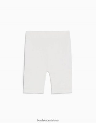 Bershka unisex bezšvové rebrované legínové šortky krém oblečenie B86RXX4015 Bershka Slovakia