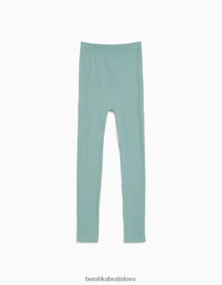 Bershka unisex bezšvové rebrované legíny zelená oblečenie B86RXX3904 Bershka Slovakia