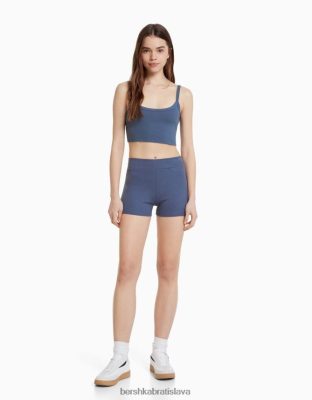 Bershka unisex culotte šortky vymytá modrá oblečenie B86RXX3882 Bershka Nohavice