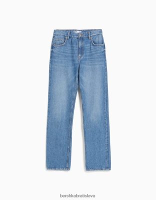 Bershka unisex džínsy rovného strihu modrá oblečenie B86RXX3947 Bershka Rifle