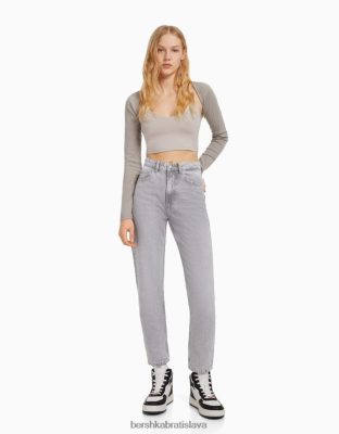 Bershka unisex mama džínsy sivá oblečenie B86RXX3937 Bershka Slovakia
