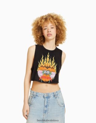 Bershka unisex metalické tričko bez rukávov sivá oblečenie B86RXX3695 Bershka Rifle