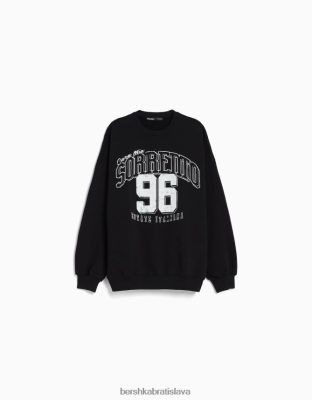 Bershka unisex mikina s dlhým rukávom s potlačou čierna oblečenie B86RXX4130 Bershka Rifle