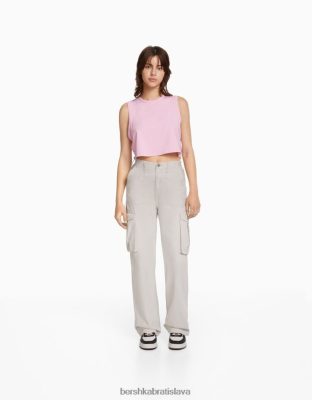 Bershka unisex nastaviteľné cargo nohavice rovného strihu exkluzívne oblečenie B86RXX3870 Bershka Nohavice