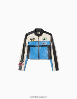 Bershka unisex pretekárska bunda z umelej kože modrá oblečenie B86RXX4156 Bershka Slovakia