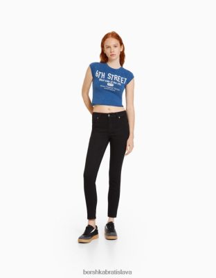 Bershka unisex push-up úzke džínsy čierna oblečenie B86RXX3972 Bershka Nohavice
