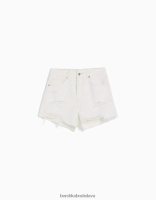 Bershka unisex roztrhané džínsové šortky s vreckami biela oblečenie B86RXX4043 Bershka Rifle