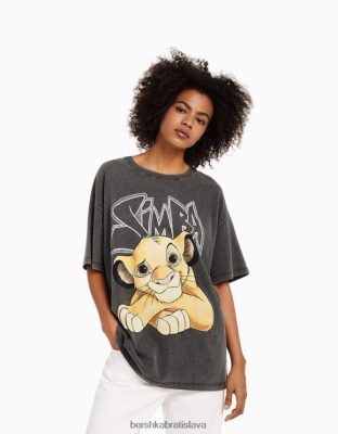 Bershka unisex simba tričko s krátkym rukávom sivá oblečenie B86RXX3829 Bershka Slovakia
