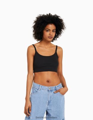 Bershka unisex skrátené tielko čierna oblečenie B86RXX3749 Bershka Rifle