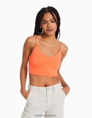 Bershka unisex strapcový crop top oranžová oblečenie B86RXX3758 Bershka Rifle