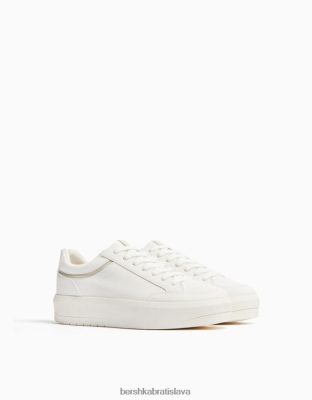Bershka unisex tenisky na platforme s detailom prešívania biela obuv B86RXX4186 Bershka Slovakia