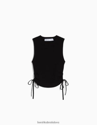 Bershka unisex tielko s naberanými kravatami čierna oblečenie B86RXX3698 Bershka Rifle