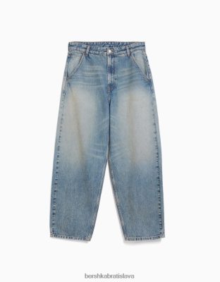 Bershka unisex vyblednuté skater džínsy vymytá modrá oblečenie B86RXX3916 Bershka Slovakia