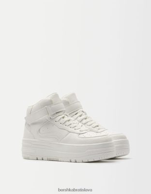 Bershka unisex vysoké tenisky s remienkom biela obuv B86RXX4193 Bershka Rifle